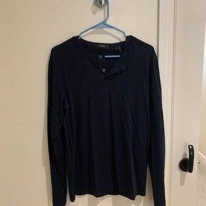 Theory Navy Henley Shirt